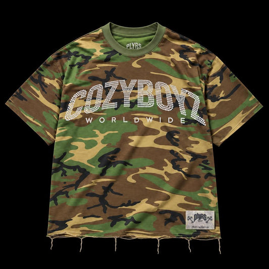 Cozy Boyz X Players Camo Rhinestone T-Shirt